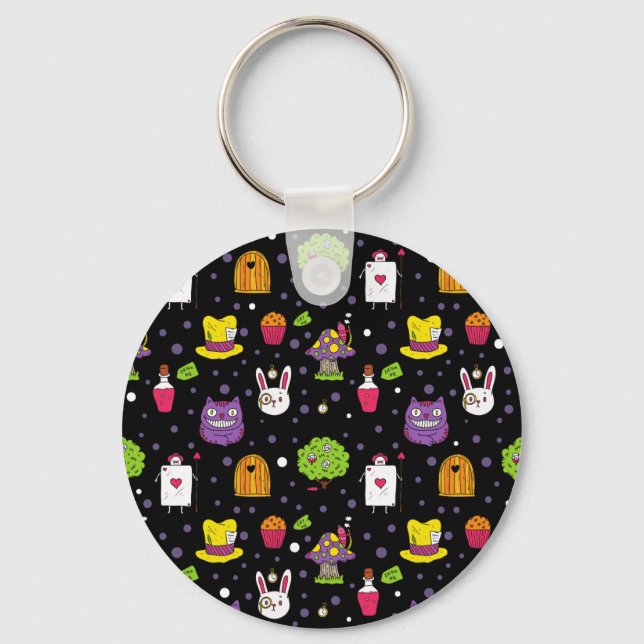 black Wonderland Key Ring (Front)