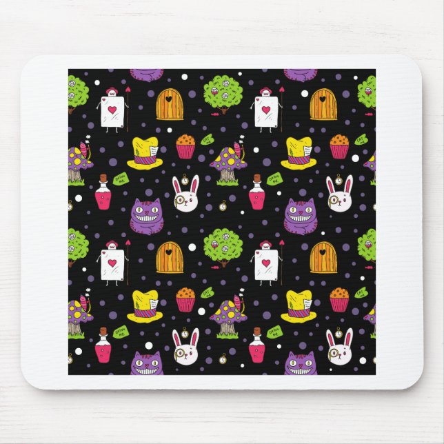 black Wonderland Mouse Mat (Front)