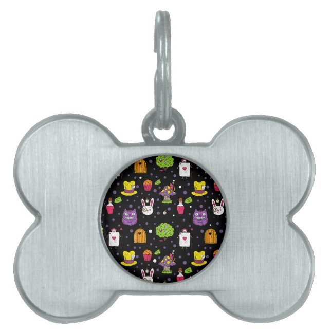 black Wonderland Pet ID Tag (Front)