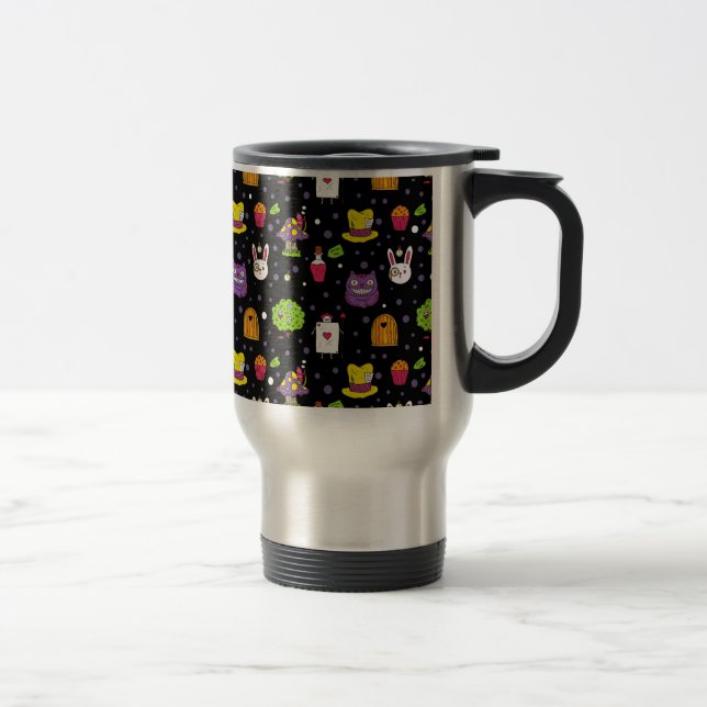black Wonderland Travel Mug (Right)