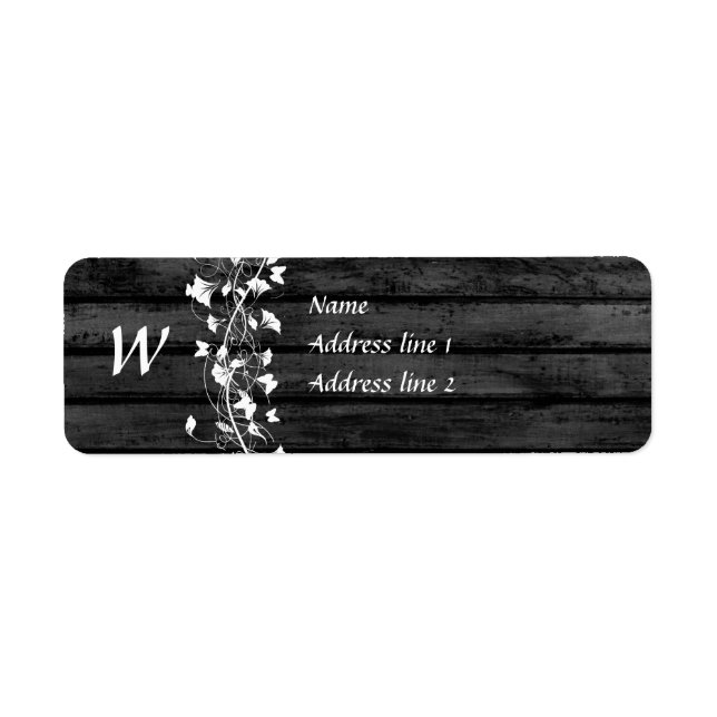 Black Wood Address Labels (Front)