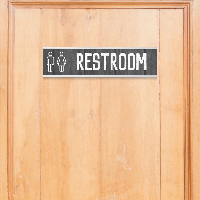 Black Wood All Gender Family Restroom Bathroom Door Sign (Black Wood All Gender Family Restroom Bathroom Door Sign)