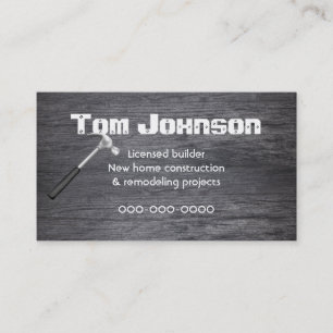 black wood construction background business card