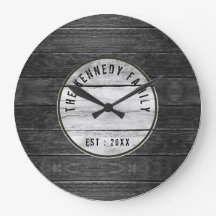 Black Wood Family Name Farmhouse Roman Numeral  