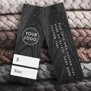 Black wood grain look price tag