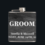 Black Wood Groomsman Hip Flask<br><div class="desc">This is Black Chalkboard Groomsman Modern Flask.  This flask feature is a Black Chalkboard background. It is Fully customisable. It is a unique gift that's perfect for weddings,  birthdays,  and special events.</div>