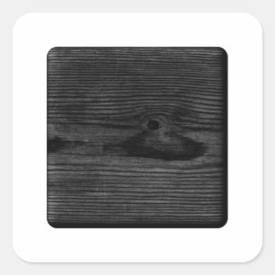 Black Wood Image. Square Sticker