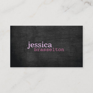 Black Wood Pink Typography Business Card