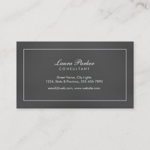 Black Wood Simple Elegant Subtle Vintage Business Card