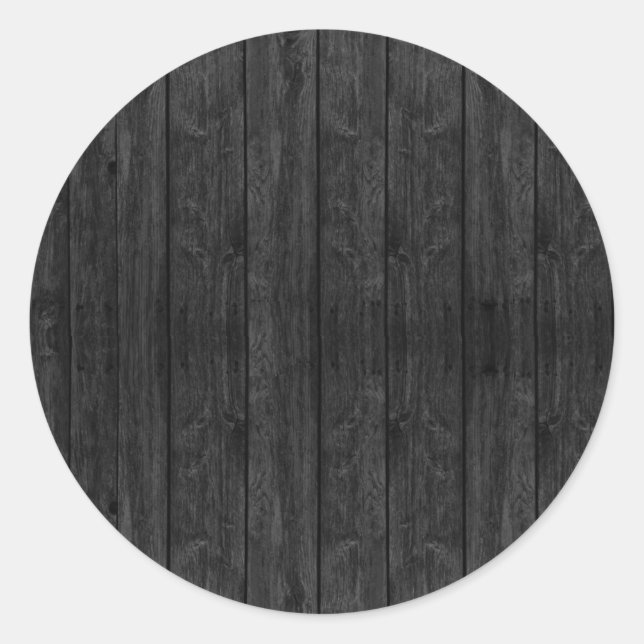 Black Wood Wall Texture Structure Classic Round Sticker (Front)