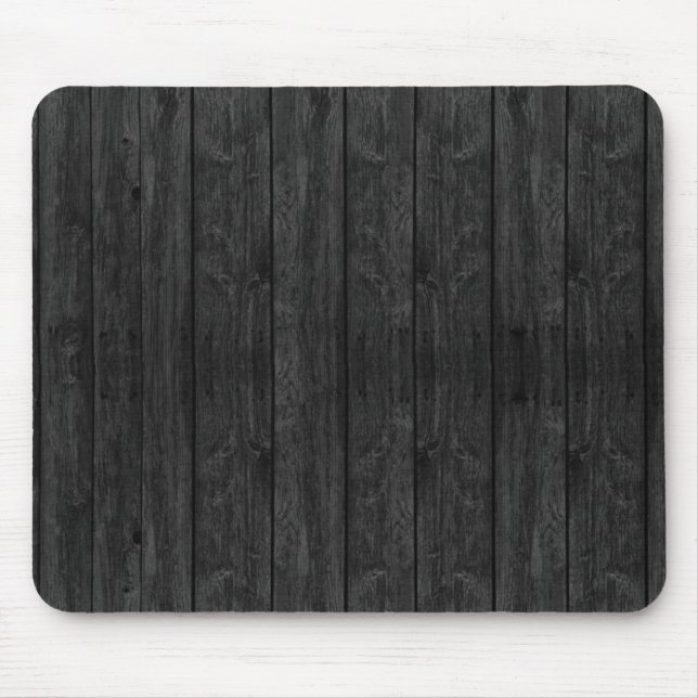Black Wood Wall Texture Structure Mouse Mat (Front)