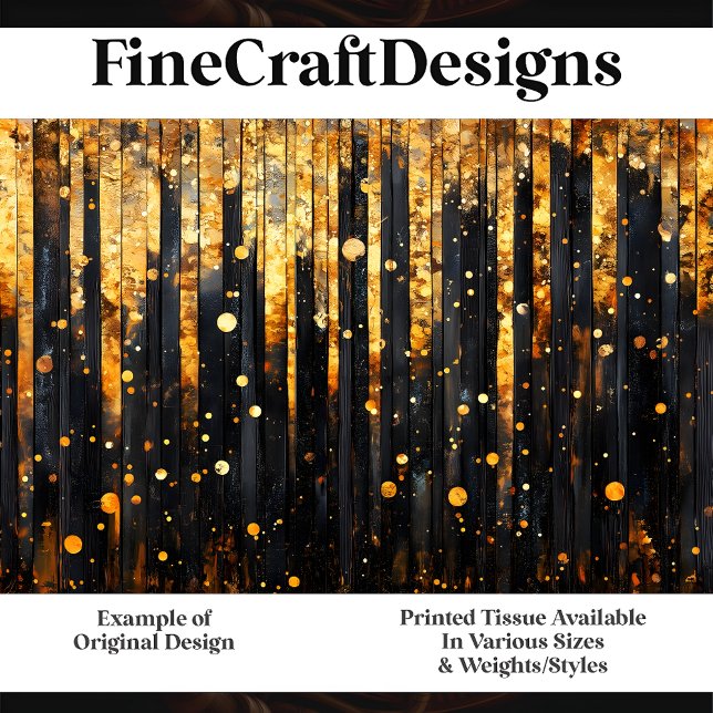 Black Wood With Gold Leaf Effect J3 Decoupage  Tissue Paper (Creator Uploaded)