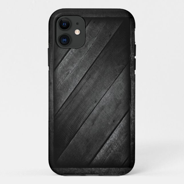 Black Wooden Pattern iPhone case (Back)