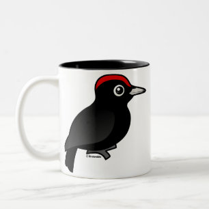 Black Woodpecker Two-Tone Coffee Mug