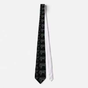 Black world atlas tie