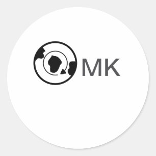 Black world globe add name monogram travel details classic round sticker