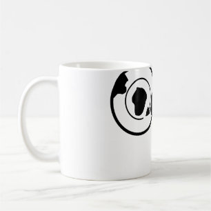 Black world globe add name monogram travel details coffee mug