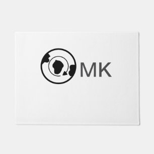 Black world globe add name monogram travel details doormat