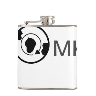 Black world globe add name monogram travel details hip flask