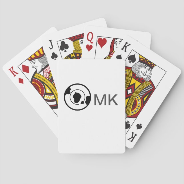 Black world globe add name monogram travel details playing cards (Back)