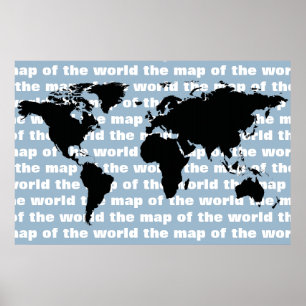 black world map poster
