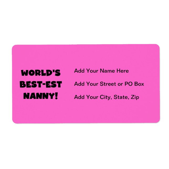 Black World's Best-est Nanny T-shirts and Gifts (Front)