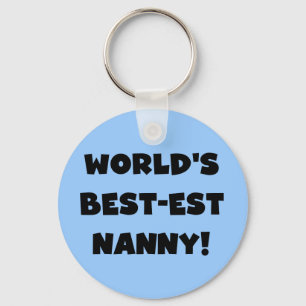 Black World's Best-est Nanny T-shirts and Gifts Key Ring