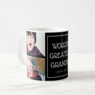 Black World's Greatest Grandpa Photo Collage Coffee Mug