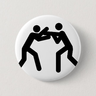 black wrestling sport icon 6 cm round badge
