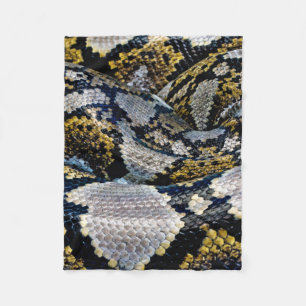 Black, yellow, and grey python fleece blanket