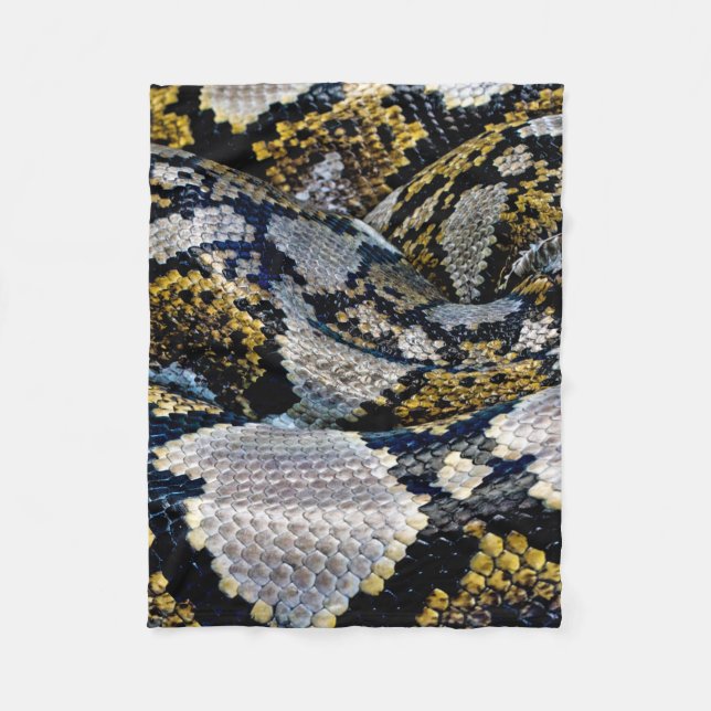 Black, yellow, and grey python fleece blanket (Front)