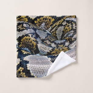 Black, yellow, and grey python wash cloth