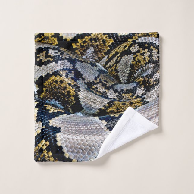 Black, yellow, and grey python wash cloth (Wash Cloth)