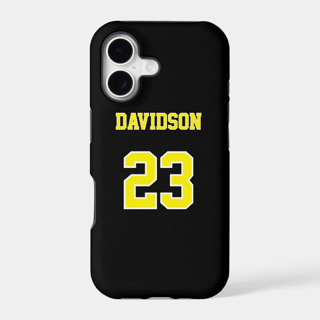 Black Yellow and White Jersey Name Number (Back)