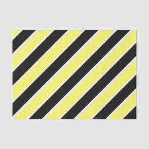 Black, Yellow and White Striped Tissue Paper