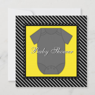 Black Yellow Baby Shower Invitations