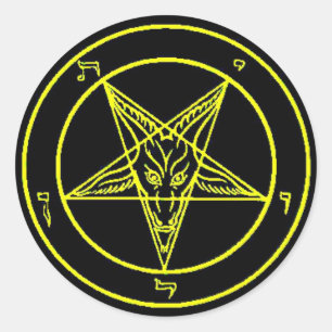 Black/Yellow Baphomet Stickers