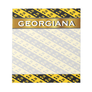 Black & Yellow Beamed Sixteenth Notes Pattern