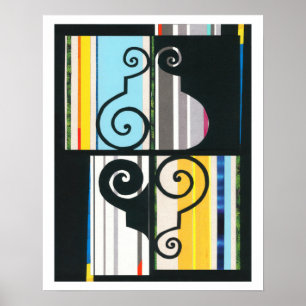 Black Yellow Blue HAVANA Night Collage Poster