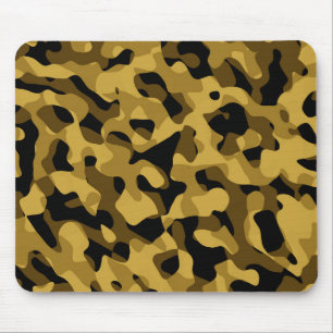 Black Yellow Brown Camouflage Pattern Mouse Mat