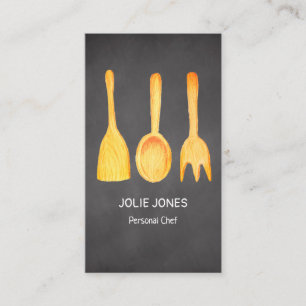 Black Yellow Catering Chef Food Blogger Business Card