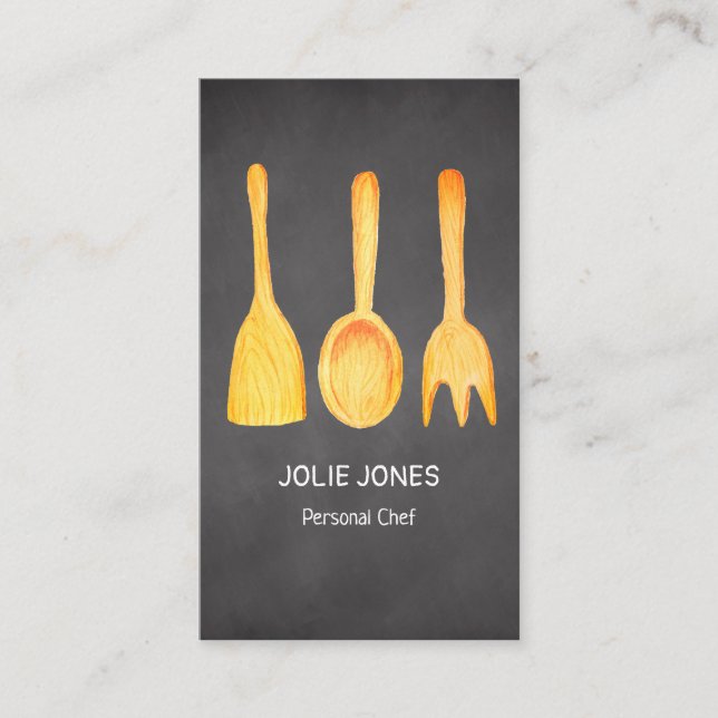 Black Yellow Catering Chef Food Blogger Business Card (Front)
