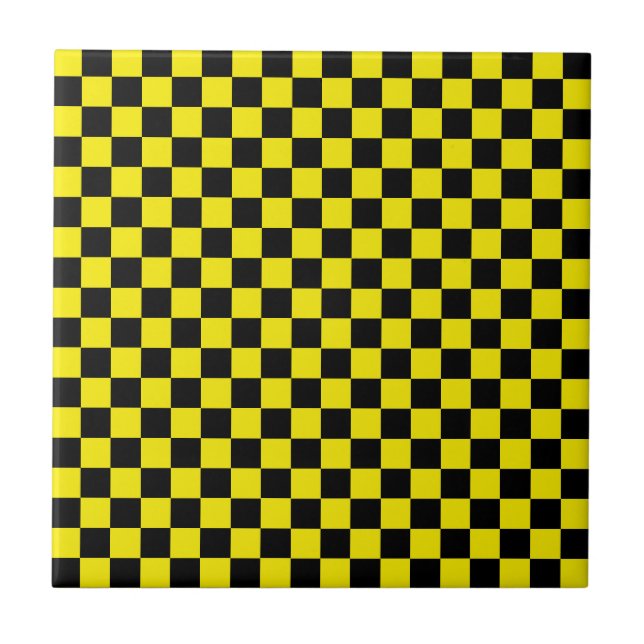 Black & Yellow Checked - Sport Tile (Front)