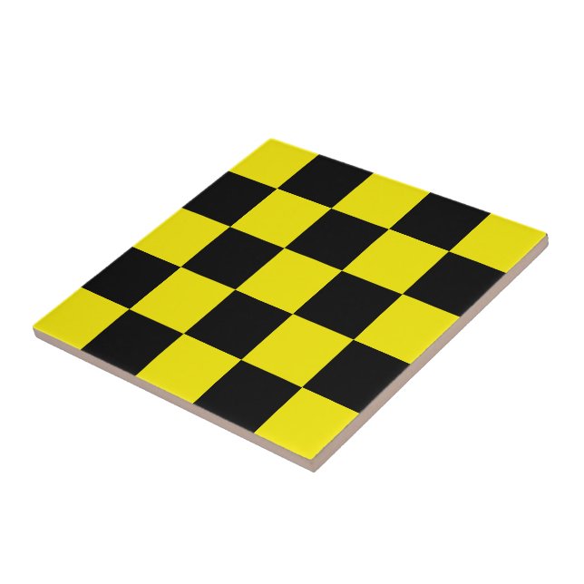Black & Yellow Checked - Sport - Tile (Side)
