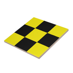 Black & Yellow Checked - Tile