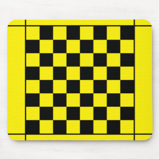 Black yellow chess table mouse mat