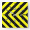 Black & Yellow Chevron-Like Pattern Square Clock