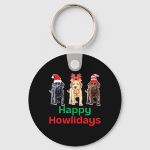 Black yellow chocolate lab christmas labrador howl key ring