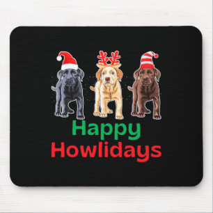 Black yellow chocolate lab christmas labrador howl mouse mat