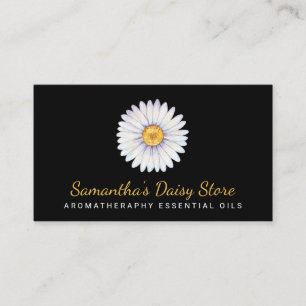 Black Yellow Daisy watercolor aromatheraphy Business Card
